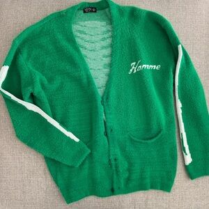 Stylish green Ribcage Knit Cardigan